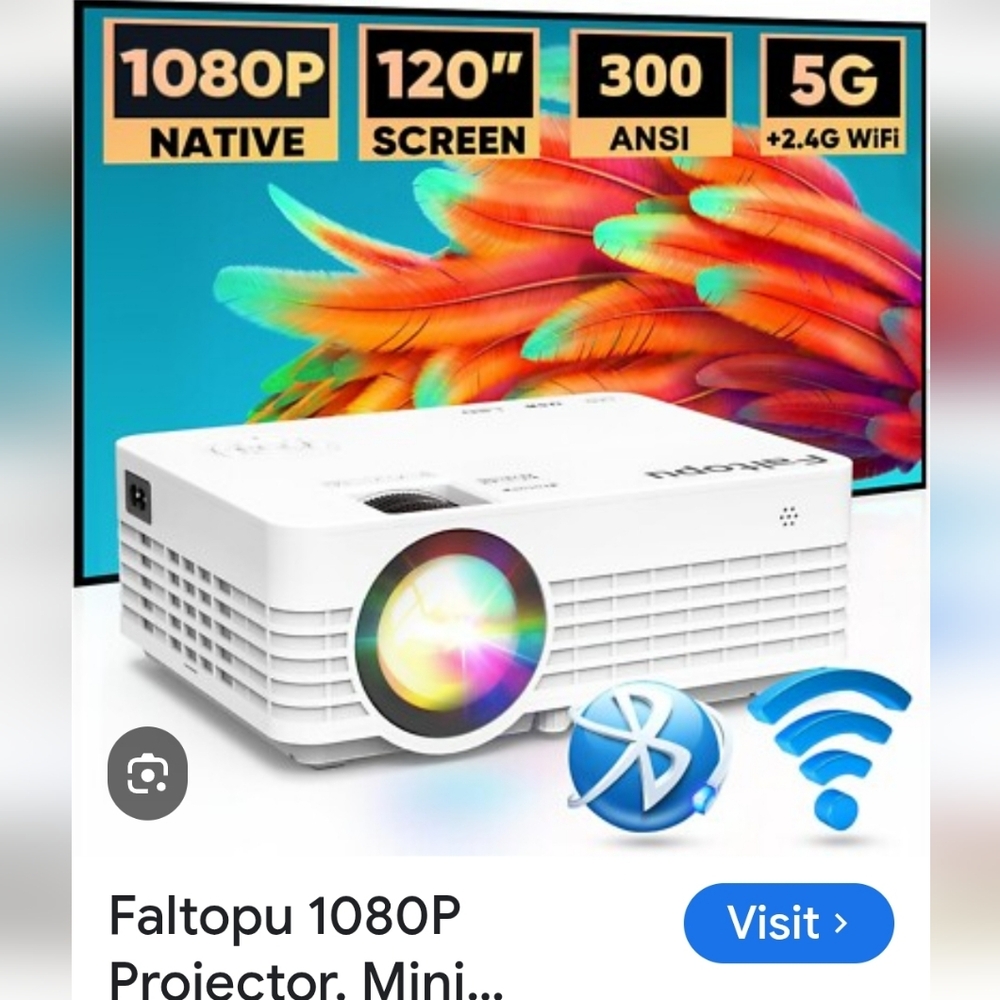 1080P Portable Mini Projector — White